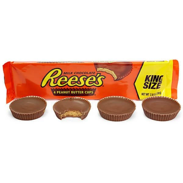 Reese's Peanut Butter Cups Candy King Size Packs: 24-Piece Box 1 Reese's Peanut Butter Cups Candy King Size Packs: 24-Piece Box