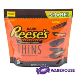 Reese's Thins Dark Chocolate Peanut Butter Cups Candy: 7.37-Ounce Bag -CANDY WAREHOUSE Sales reese s thins dark chocolate peanut butter cups candy 7 37 ounce bag candy warehouse 4