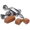 Silver With Black Stripes Wrapped Mocha Chocolate Meltaways: 1LB Bag