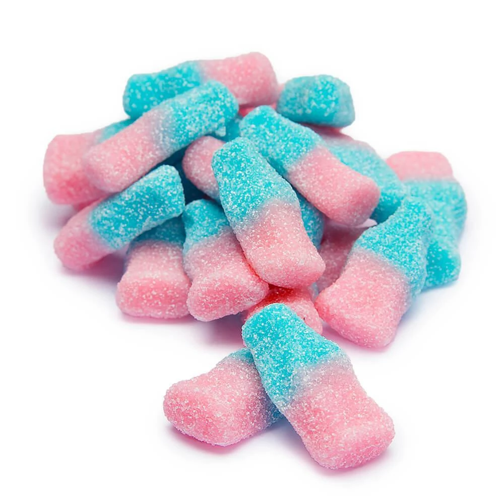 Sour Gummy Bubblegum Bottles Candy: 3KG Bag 1 Sour Gummy Bubblegum Bottles Candy: 3KG Bag
