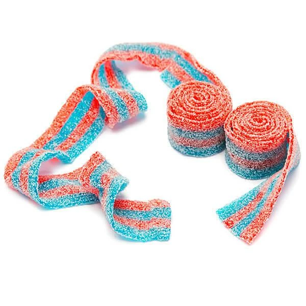 Sour Power Belts Candy - Red And Blue Raspberry: 3KG Bag 1 Sour Power Belts Candy - Red And Blue Raspberry: 3KG Bag