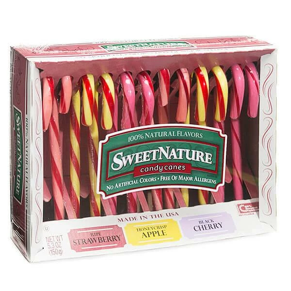 Sweet Nature Candy Canes - Assorted Fruit: 12-Piece Box 1 Sweet Nature Candy Canes - Assorted Fruit: 12-Piece Box