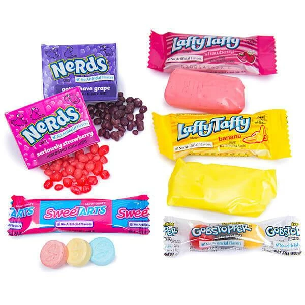 Nestlé® SweeTarts - Nerds - Laffy Taffy - Gobstopper Bulk Candy Assortment: 150-Piece Bag 1 Nestlé® SweeTarts - Nerds - Laffy Taffy - Gobstopper Bulk Candy Assortment: 150-Piece Bag