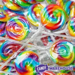 Swipple Pops Petite Swirl Ripple Lollipops - Rainbow Cherry: 60-Piece Tub -CANDY WAREHOUSE Sales swipple pops petite swirl ripple lollipops rainbow cherry 60 piece tub candy warehouse 4