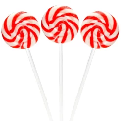 Swipple Pops Petite Swirl Ripple Lollipops - Red Cherry: 60-Piece Tub