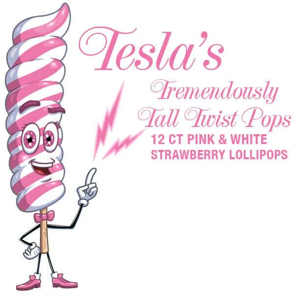 Tesla's Tremendously Tall 3-Ounce Twist Pops - Strawberry: 12-Piece Box 3 Tesla's Tremendously Tall 3-Ounce Twist Pops - Strawberry: 12-Piece Box - Image 3