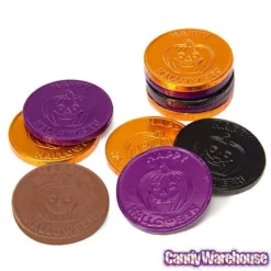 Thompson Foiled Milk Chocolate Halloween Coins: 5LB Bag -CANDY WAREHOUSE Sales thompson foiled milk chocolate halloween coins 5lb bag candy warehouse 3