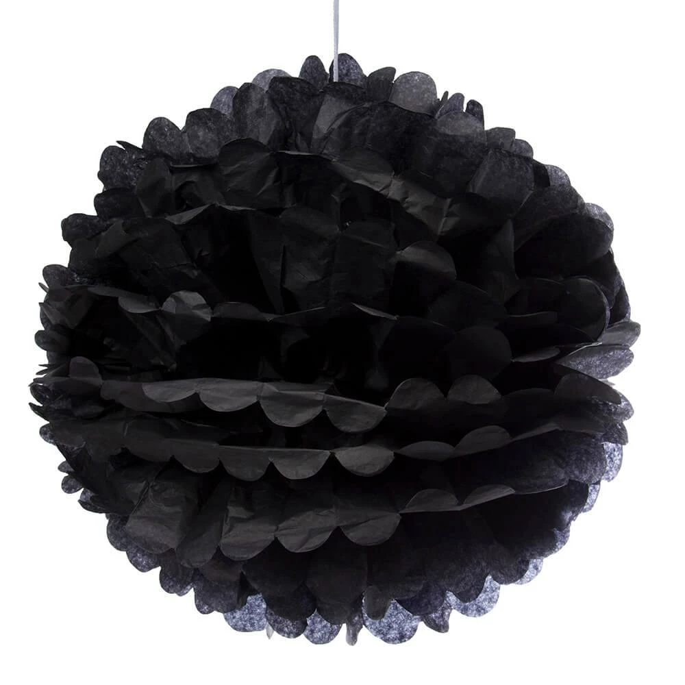 Tissue Paper 14-Inch Pom Pom - Black 1 Tissue Paper 14-Inch Pom Pom - Black