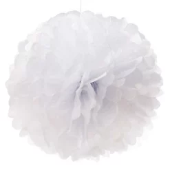 Tissue Paper 14-Inch Pom Pom - White