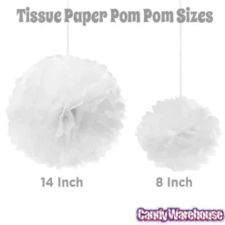 Tissue Paper 14-Inch Pom Pom - White -CANDY WAREHOUSE Sales tissue paper 14 inch pom pom white candy warehouse 3