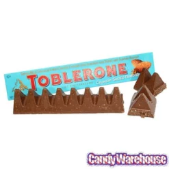 Toblerone Crunchy Salty Almond Chocolate Bars: 20-Piece Box -CANDY WAREHOUSE Sales toblerone crunchy salty almond chocolate bars 20 piece box candy warehouse 4