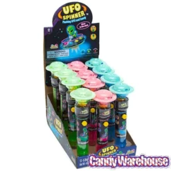 UFO Spinner Flashing Alien Flying Saucers With Candy: 12-Piece Display -CANDY WAREHOUSE Sales ufo spinner flashing alien flying saucers with candy 12 piece display candy warehouse 5