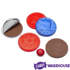 USA Patriotic Foiled Milk Chocolate Coins: 1LB Bag 6 USA Patriotic Foiled Milk Chocolate Coins: 1LB Bag -CANDY WAREHOUSE Sales usa patriotic foiled milk chocolate coins 1lb bag candy warehouse 3
