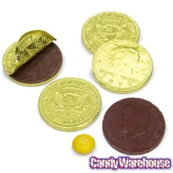Yellow Foiled Milk Chocolate Coins: 1LB Bag 7 Yellow Foiled Milk Chocolate Coins: 1LB Bag -CANDY WAREHOUSE Sales yellow foiled milk chocolate coins 1lb bag candy warehouse 3