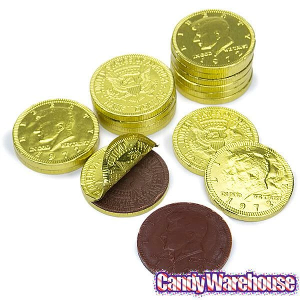 Yellow Foiled Milk Chocolate Coins: 1LB Bag 4 Yellow Foiled Milk Chocolate Coins: 1LB Bag - Image 4