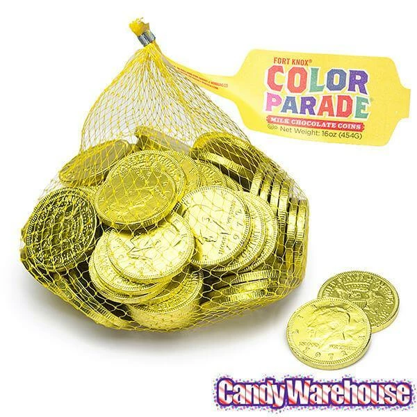 Yellow Foiled Milk Chocolate Coins: 1LB Bag 5 Yellow Foiled Milk Chocolate Coins: 1LB Bag - Image 5
