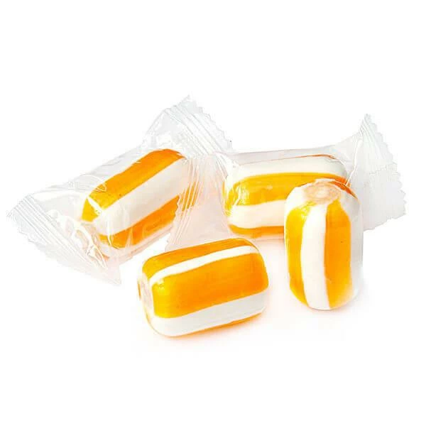 YumJunkie Sassy Cylinders Orange Striped Hard Candy: 5LB Bag 1 YumJunkie Sassy Cylinders Orange Striped Hard Candy: 5LB Bag