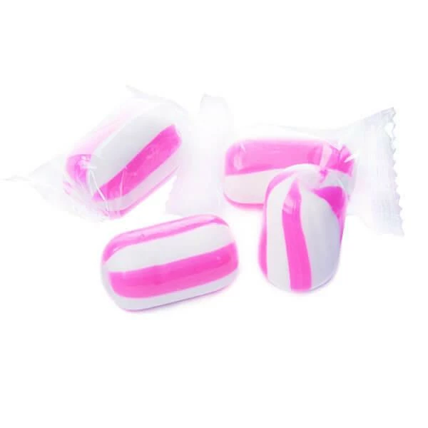 YumJunkie Sassy Cylinders Strawberry Pink Striped Hard Candy: 5LB Bag 1 YumJunkie Sassy Cylinders Strawberry Pink Striped Hard Candy: 5LB Bag