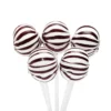YumJunkie Sassy Spheres Cherry Black Striped Ball Lollipops: 100-Piece Bag