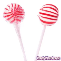 YumJunkie Sassy Spheres Cherry Red Striped Ball Lollipops: 100-Piece Bag -CANDY WAREHOUSE Sales yumjunkie sassy spheres cherry red striped ball lollipops 100 piece bag candy warehouse 4