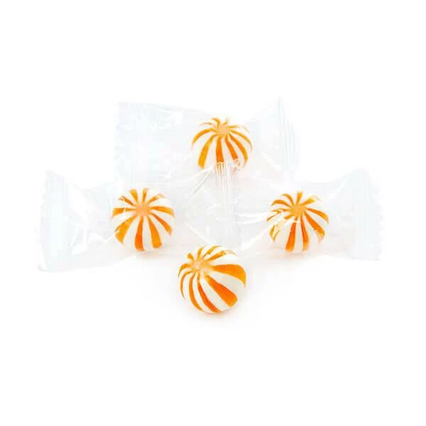 YumJunkie Sassy Spheres Orange Striped Candy Balls - Petite: 5LB Bag 1 YumJunkie Sassy Spheres Orange Striped Candy Balls - Petite: 5LB Bag