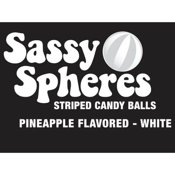 YumJunkie Sassy Spheres Pineapple White Striped Ball Lollipops: 100-Piece Bag 3 YumJunkie Sassy Spheres Pineapple White Striped Ball Lollipops: 100-Piece Bag - Image 3