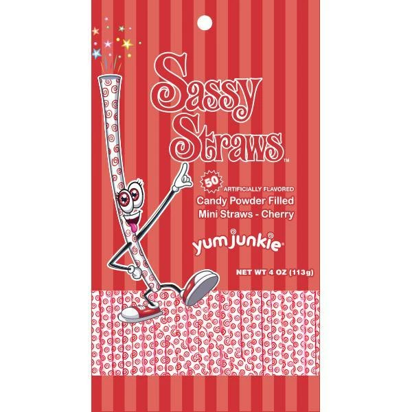 YumJunkie Sassy Straws Candy Powder Filled Mini Straws - Cherry: 50-Piece Bag 1 YumJunkie Sassy Straws Candy Powder Filled Mini Straws - Cherry: 50-Piece Bag